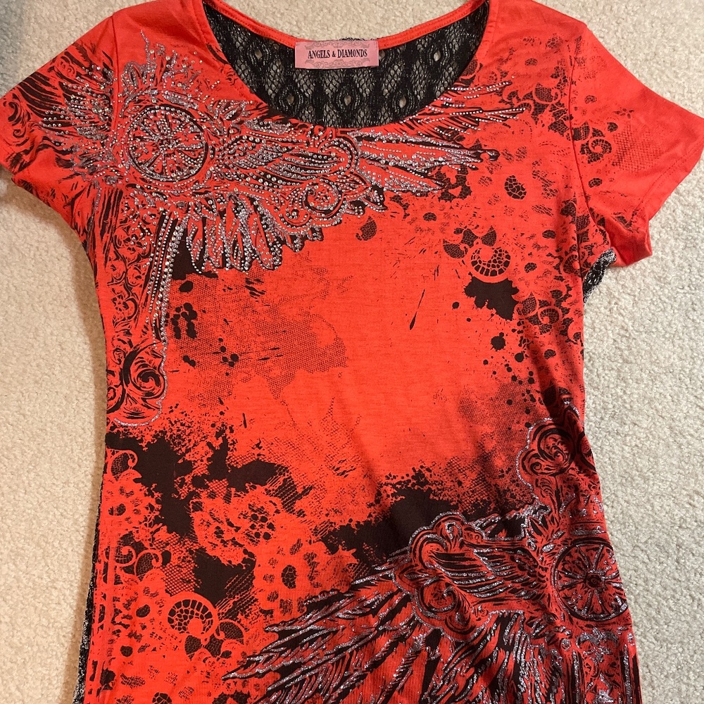 Angels & Diamonds orange top